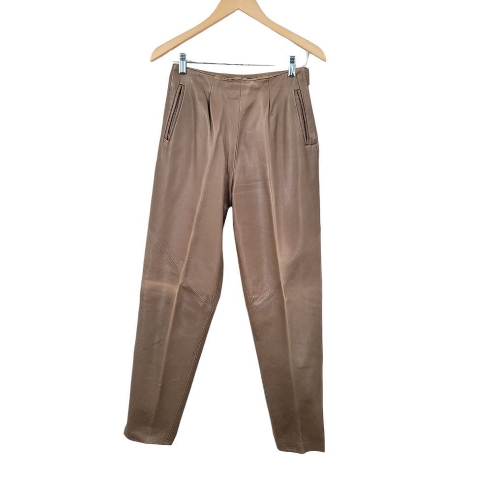 Maglia Vintage Leather Trouser Pants Tan Taupe